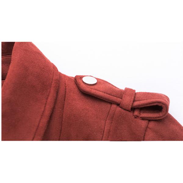 Polyester Shell Red Suede Faux Leather Jacket Ladies Womens Casual Wear