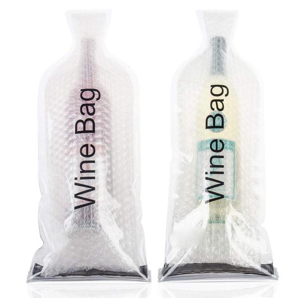 Bottle Protective Zip sealed liquor bubble bags bottle protector Travelling liquor bubble sleeves air wine bubble bags