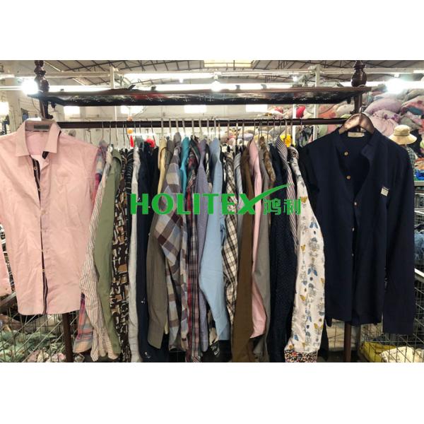Mixed Color Mens Used Clothing Cotton Material Used Mens Shirts Long Sleeves