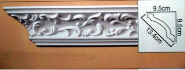 Golden Decorative Polyurethane Crown Moulding Belt Line Hand Painted
