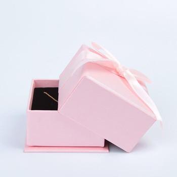 Paper Ring Necklace Crystal Jewelry Box Package White Color Customized