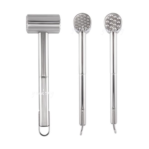 Stainless steel meat hammer double faced meat tenerizer for knock the beef steak pig steak chicken