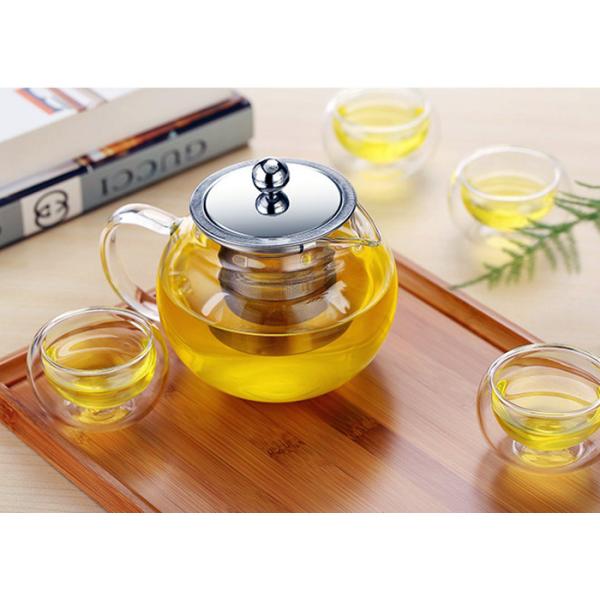 BPA Free 22oz Clear Glass Teapot With Removable Stainless Steel Infuser