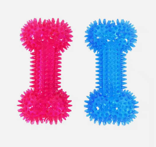 Dog Soft Chew Toys Durable TPR Bone Shape for Interactive Training and Teeth Cleaning