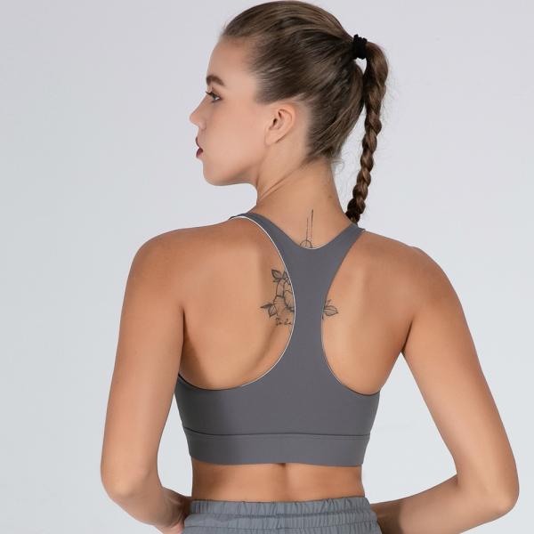 Full Cup Front Zipper Sports Bra Shockproof Fitness High Strength