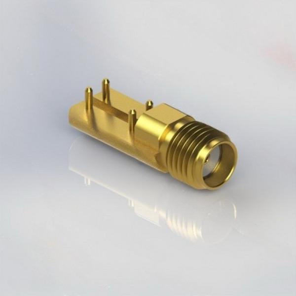 Customized Edge Mount Connector , 3.5mm Female RF Coaxial Connector For PCB Mount