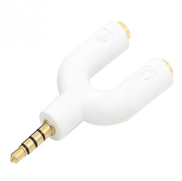 Special U Shaped 3.5mm  2 In 1 Headset Adapter Kit Stereo Audio Male to 2 Female Headset adapter for Walkman,