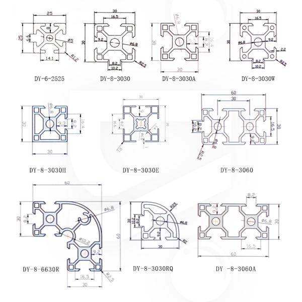 Алюминиевый Промышленный 3030 Профиль из алюминия экструзионный