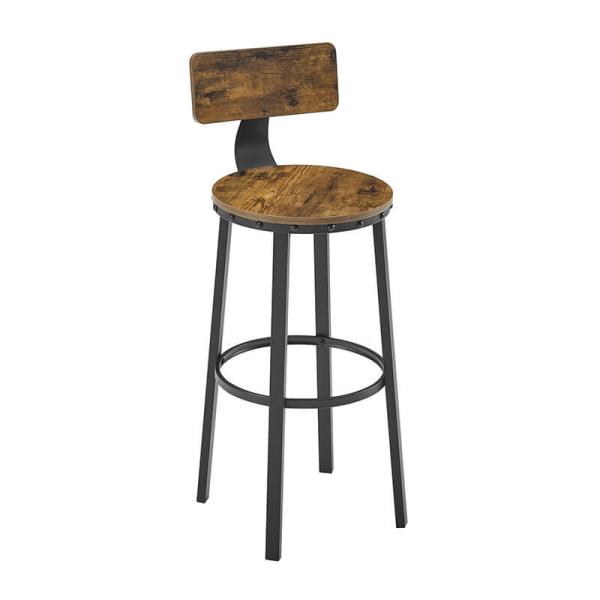 Bar Stools with Backrest, Industrial Bar Stool, Bar Stool Set for Sale, Bar Furniture, Kitchen Furniture, LBC026B01