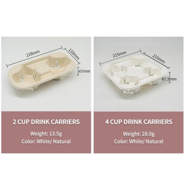 El bagazo de 4 parques reduce el portador de la taza a pulpa de papel de 28g 215×215×47m m