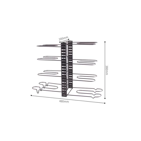 Five Storey Iron 380mm Height Steel Kitchen Basket Rack For Pan Organizing