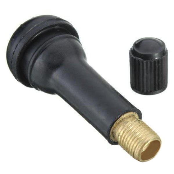 Stable Tubeless Car Tyre Valve 5 Cm Total Length With Black Chrome Caps