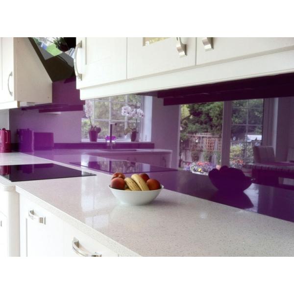 3mm-19mm Colored Black Lacquered Glass Kitchen Splash Back Glass Custom Splashback Toughened Glass Easy Clean / Maintain