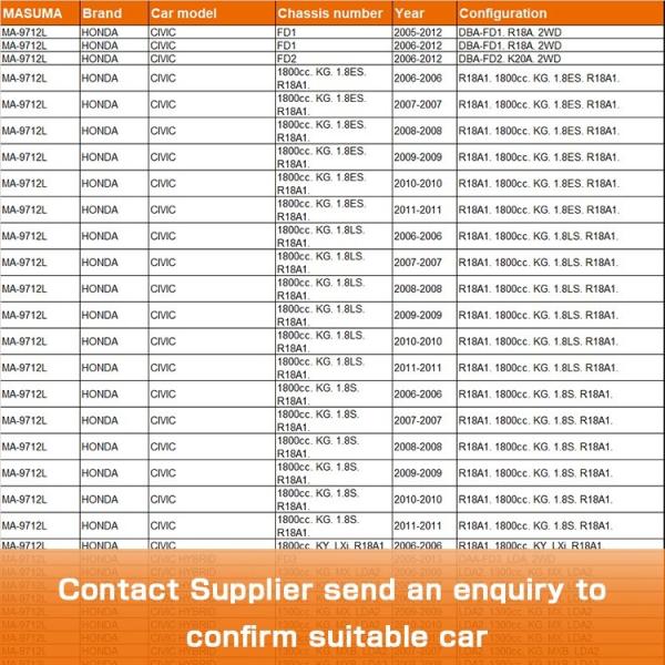 MA-9712L MASUMA 51360SNA903 51360-SNA-A03 Auto Control Arm for HONDA CIVIC HYBRID FD1