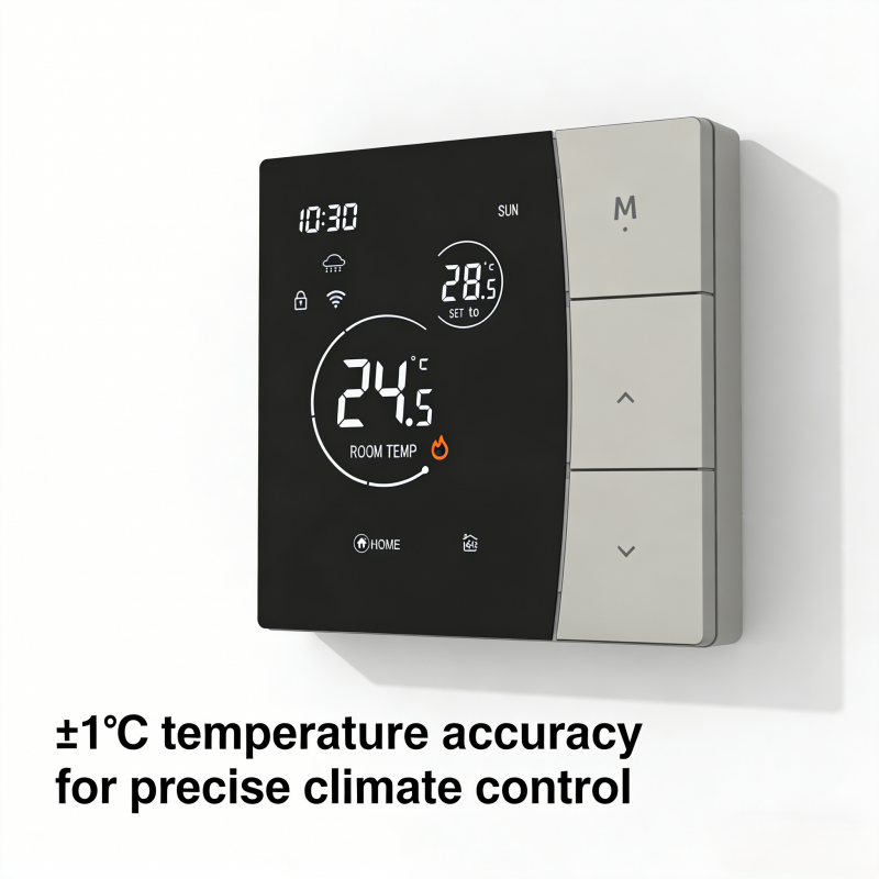 Smart Thermostat with 16A Electric Heating Wi-Fi Connectivity and ±1℃ Temperature Accuracy