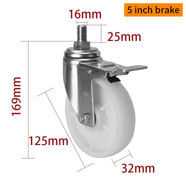 EDL Medium Duty 5 pulgadas 150 kg TPA con rosca por giro y tipo de freno 505S-26