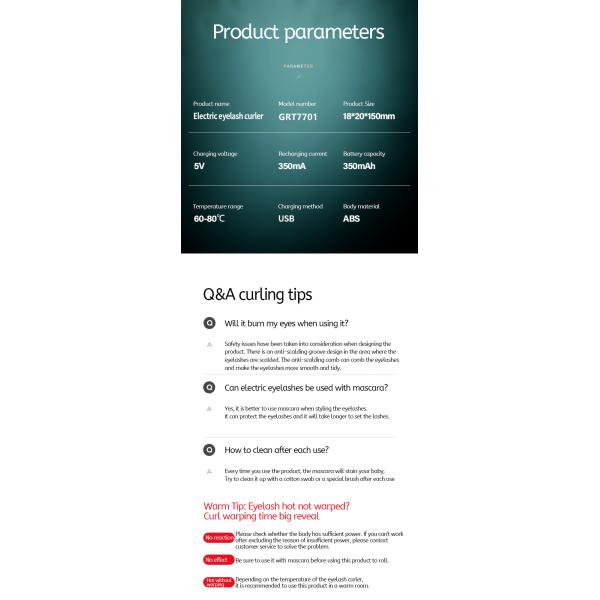 CE Certifeid Fast Heating Electric Eyelash Pen , 3D Heated Eyelash Curler For Lady