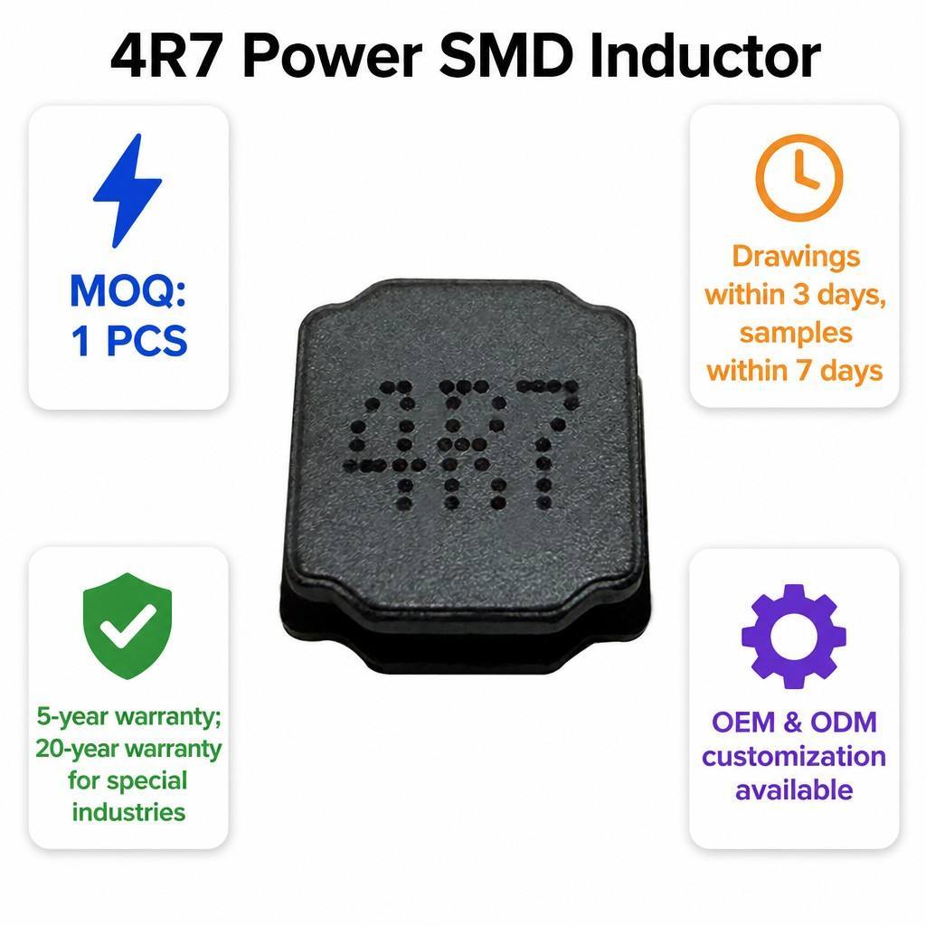 4R7 4.7uH Shielded SMD Inductor Ferrite Chip Coil For Automotive DC-DC Converter