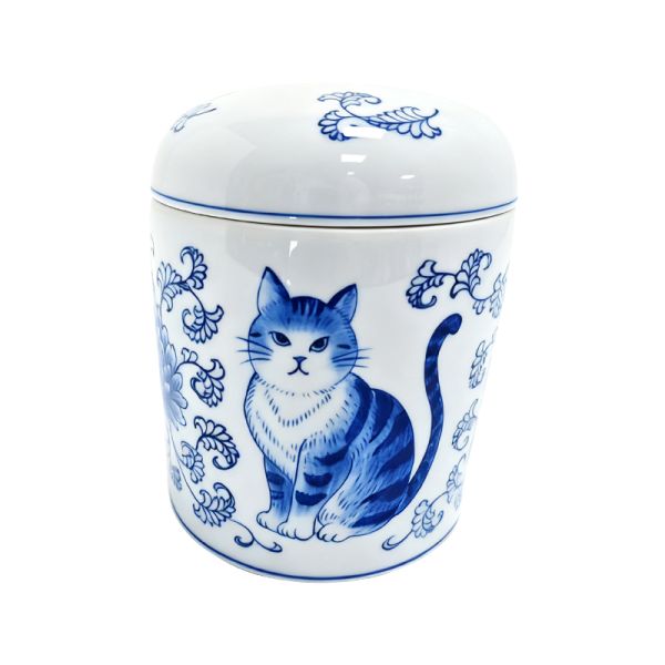 Wholesale Ceramic Pet Urns Blue Cat Pattern