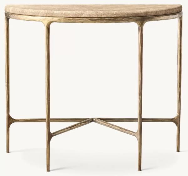 Bedroom Modern Console Table With Stainless Steel And Sintered Stone / Wood Top