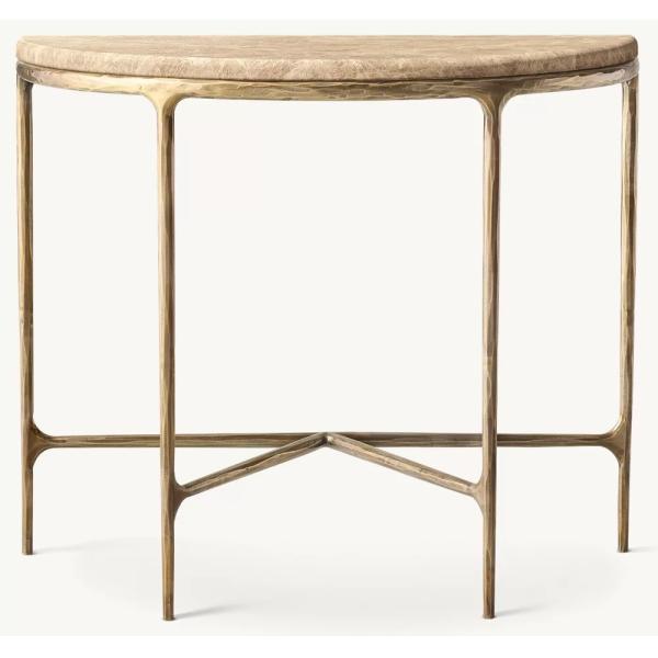 Bedroom Modern Console Table With Stainless Steel And Sintered Stone / Wood Top