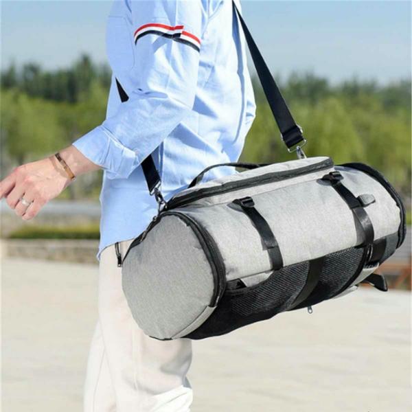 Anti Theft Zipper Open Nylon Leisure Backpack With USB Charging Port