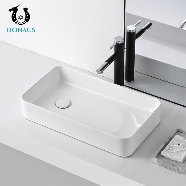 Balcony Bathroom Countertop Basin Square Sink Side Drainage 610*350*590mm