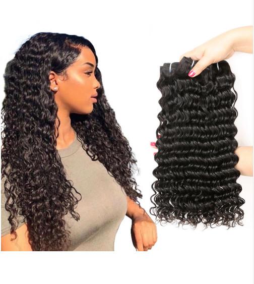 Deep Curl 100% Virgin Indian Hair Weave Unprocessed Human Hair Black