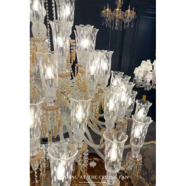 Роскошные люстры в стиле Франции с шампанскими подвесками