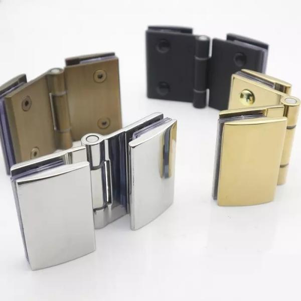 Frameless Square Shower Hinge in Stainless Steel for Polish Stain Black Glass Door