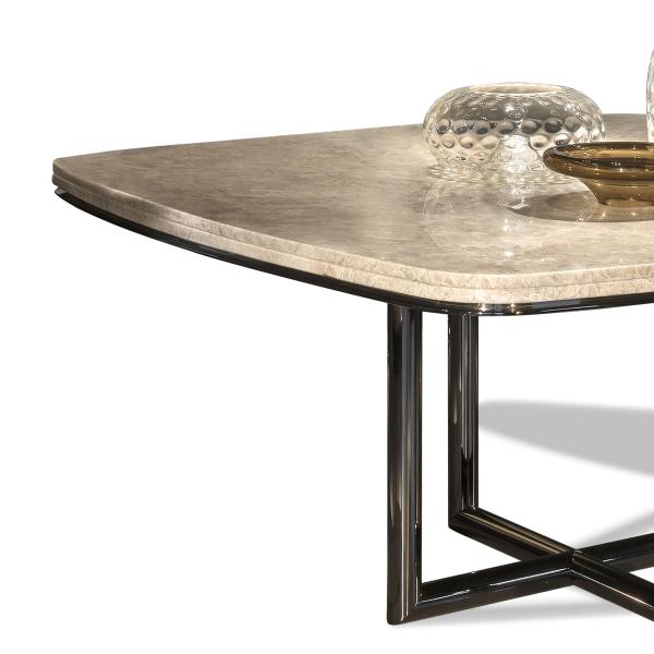 Home Artificial Marble Table Top Table Luxury Stainless Steel Cross Foot