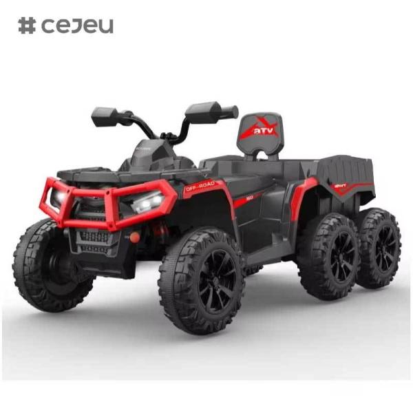 CJ-JC606 Kids Battery Powered Plastic Ride on UTV 4-Wheel Electric Car with Music Lights and Slide Gift