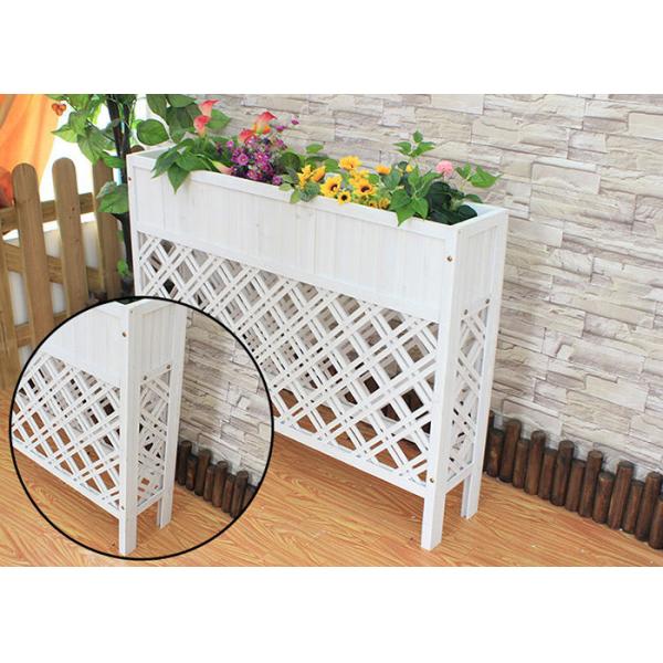 Полка цветка формы сетки балкона деревянная, загородка красочной деревянной стойки завода антисептиковая деревянная