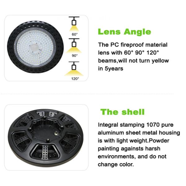 IP65 White Ufo Led High Bay Light 200 Watt 100lm High Brightness SMD3030 LED Chip
