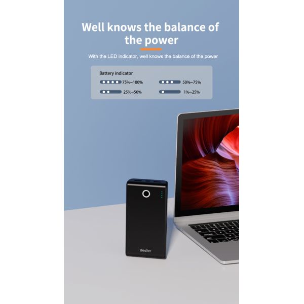 Portable Power Bank 20000 MAh Mobile Charger OEM/ODM Factory Lithium Polymer Battery