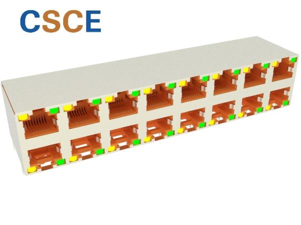 125v 2x8 Ports RJ45 Female Connector Pcb Modular Jack 90 Degrees