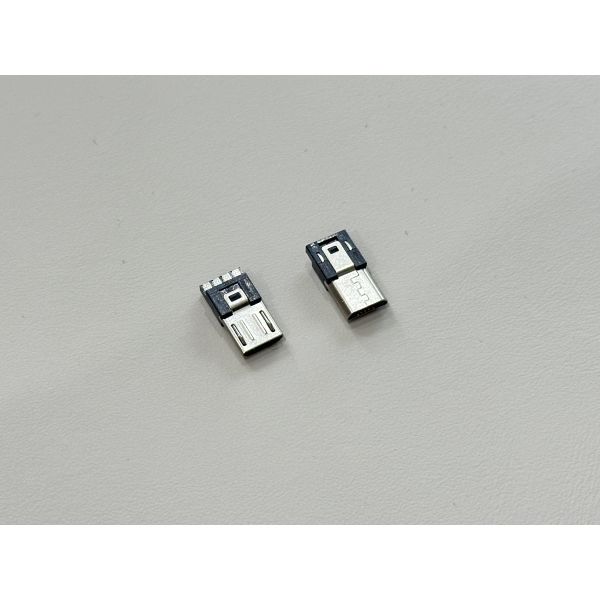 Micro-USB Male Molding Cable-End Connector | 5-Pin to 4-Pin Cut Wire | Gold-Plated G/F | Electrical Wire Terminal Cable Connector