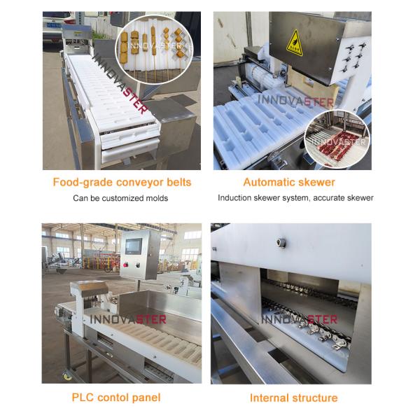 Meat Skewer Machine for Stringing and Processing 2000*730*1630mm Chicken Satay Kebab