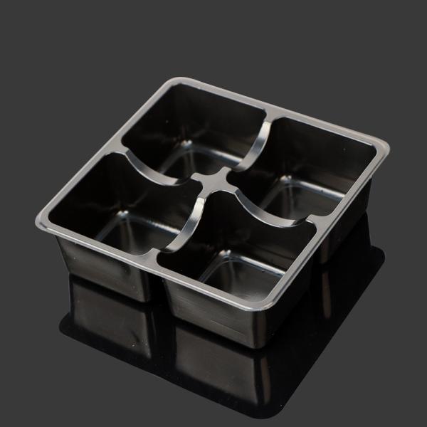 Bandeja plástica reciclável preta do bolo do quadrado 12*12*5cm