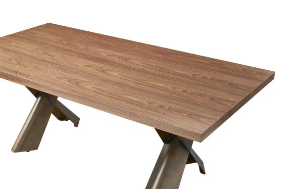 Walnut Wooden Top Dining Table , Contemporary Wood Dining Table 2200mm Length