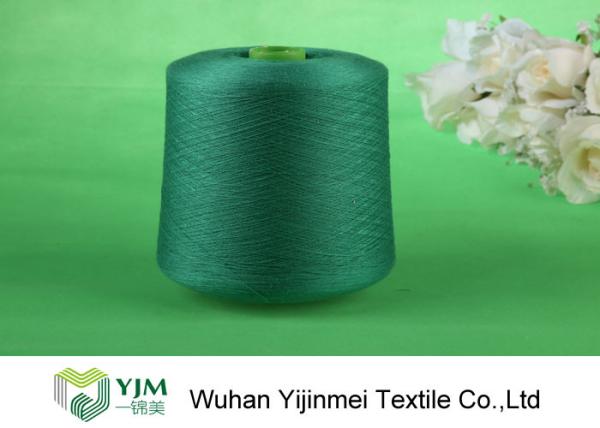 100% Polyester Dyed Polyester Yarn Ring Spun / TFO Yarn With Plastic Core Knotless