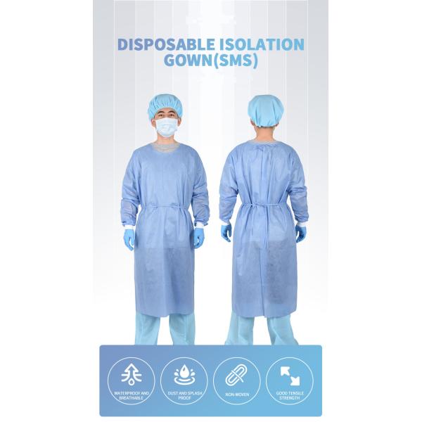 Coverall PPE SMS фильма мантии УРОВНЯ 123 AAMI хирургический не сплетенный