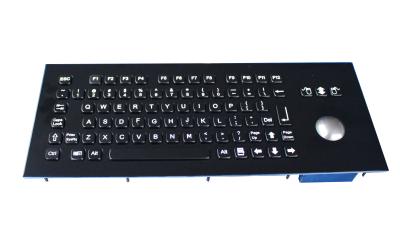 Teclado durável do metal do preto da prova do vândalo IP65 com o trackball ótico para o teclado do quiosque