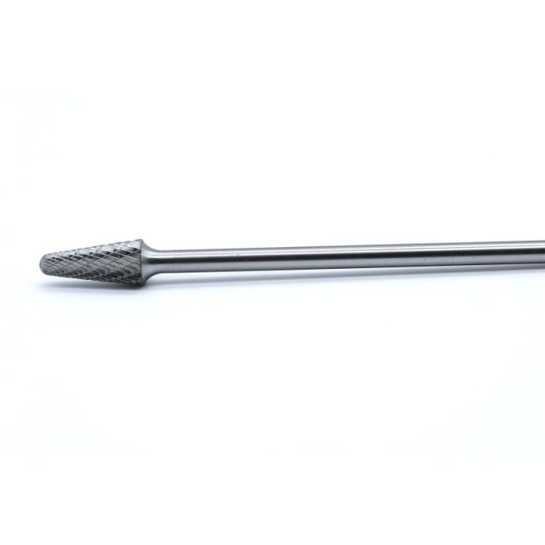 SL-4ZML6 Double Cut Taper with Radius Carbide Burr with 150mm Shank for Internal Corner Work
