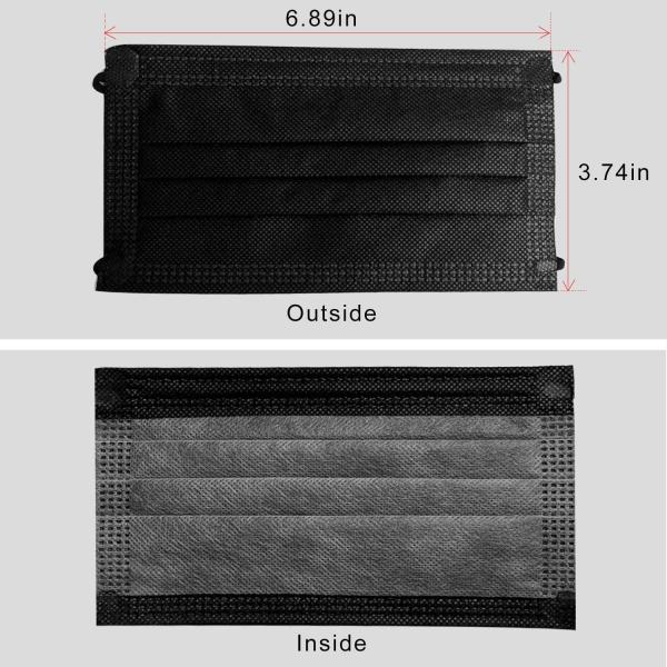 BFE 98% Disposable Black Surgical Mask
