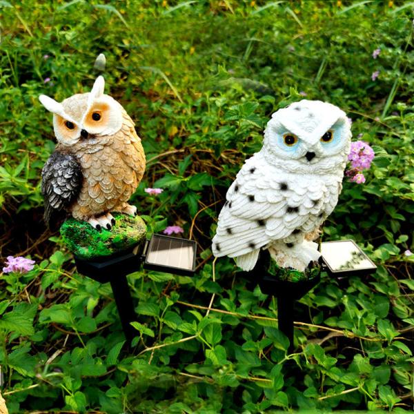 Garden LED Solar Powered Owl Light Lawn Decoration Waterproof Light Soft Warm White 2700K