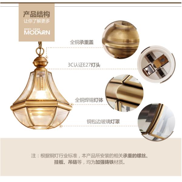 Europe Lustre Copper Led Pendant Chandeliers Lamp Glass Corridor Led Chandelier(WH-CI-140)