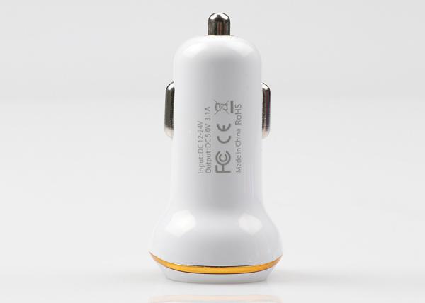 5V 3.1A Car Charger Adapter With Dual Port PC Material OEM Accepted Silver Blue Black