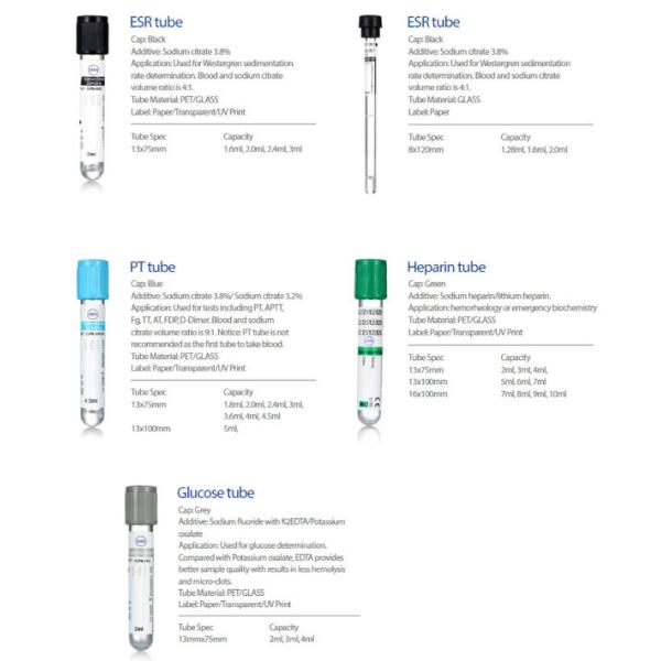 Inyección plástica disponible del ANIMAL DOMÉSTICO de cristal llano del tubo de la colección de la sangre de 1 - 10 ml