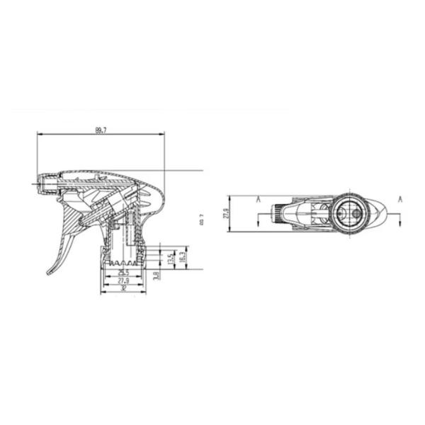 Black Plastic Trigger Spray Head Hand Foam Trigger Sprayer For Hair Care Used